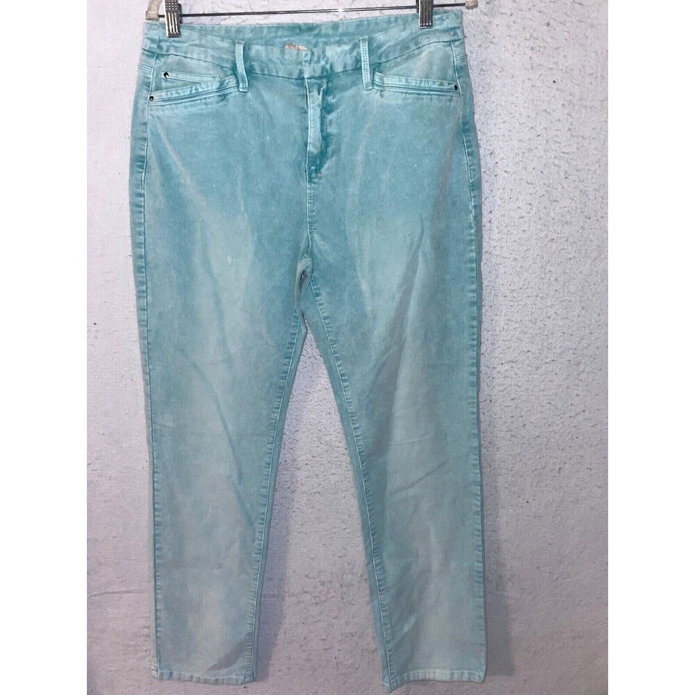 Soft Surroundings Womens Corduroy Pants Blue Size 10 Cotton Spandex High waist